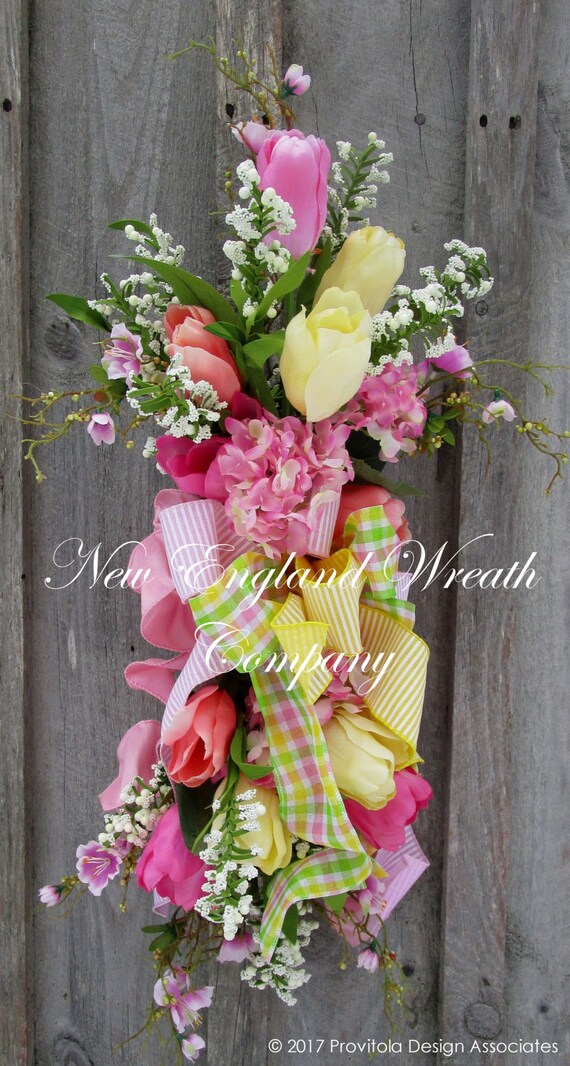 Floral Swag Spring Wreath Country French Wreath Victorian