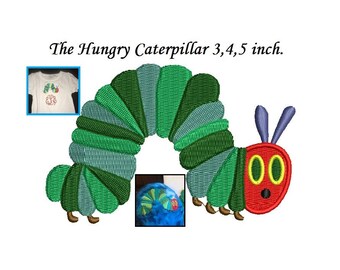 The Hungry Caterpillar Embroidery Design - 3,4,5 inch size Caterpillar Embroidery instant download