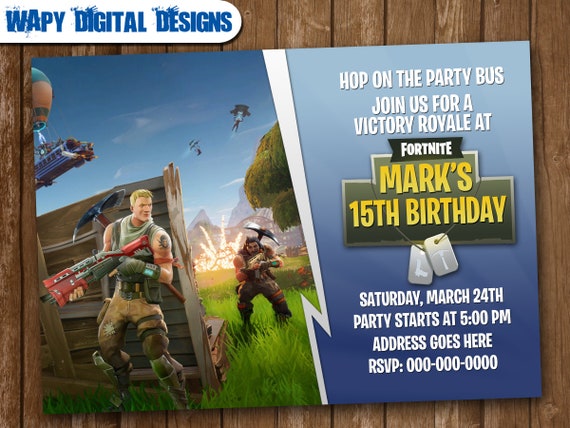 fortnite model 2 digital party invitation customize invite birthday thank you card - fortnite birthday invitations templates