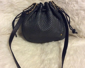 Vintage Bally black leather bag