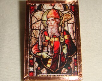St Patrick Brooch Stained Glass Pin inv1945