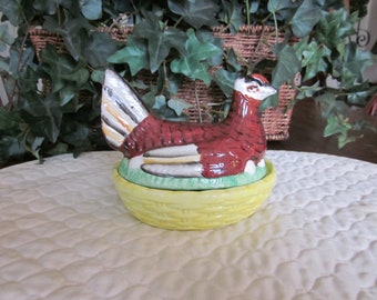 Antique Staffordshire Hen On A Nest