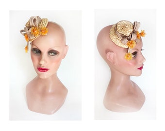 straw cocktail Hat fascinator wedding hat, pillbox hat, hat woman Hut wedding ceremony, wedding