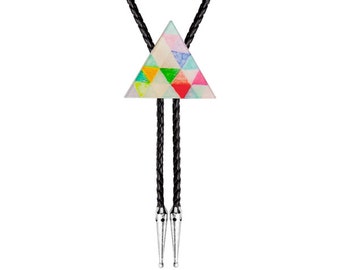 Bolo Tie - Geometric Colours