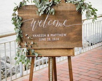 rustic welcome signage sign wooden signs date ws wood beginning decor names
