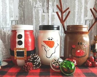 Christmas Mason Jar Set, pint size jars