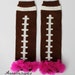 Pink and Brown Football Baby Leg Wamers
