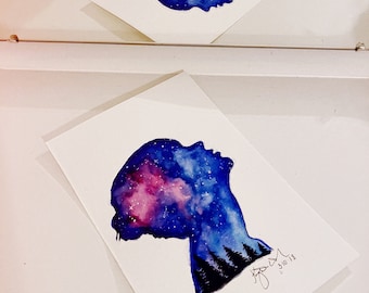 Taylor Swift Style Silhouette Watercolor