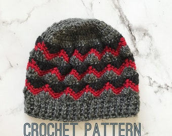 Crochet Beanie Pattern- Crochet Pattern- Crochet Hat Pattern- Winter Hat Pattern- Mens crochet hat- Mens crochet hat pattern- Beanie Pattern