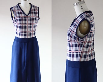 1960s checkered dress // 1960s sleeveless dress // vintage dress