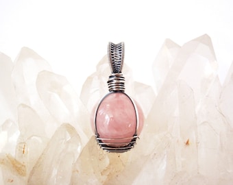 Rose Quartz Mini Crystal Ball Pendant ~ Recycled Sterling Silver ~ Handcrafted Heart Chakra Talisman ~ Petite Pale Pink Orb ~ Love Gemstone