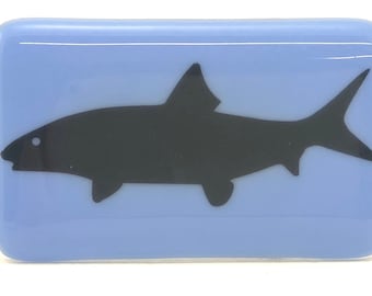 Bonefish fused glass belt buckle