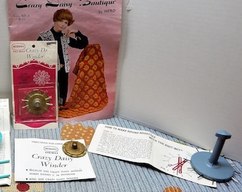 Crazy Daisy Winder with Pattern Book “Crazy Daisy Boutique” Vol. 5,, Knit Wits One Square and 1Round