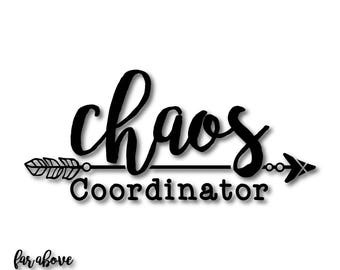 Chaos Coordinator with Boho Feather Arrow (match with Chaos Creator sold sep) SVG, EPS, dxf, png, jpg digital cut file for Silhouette Cricut