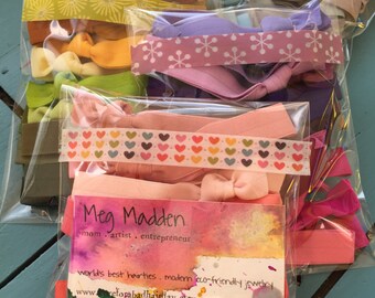 You Choose 50 Colors - Elastic Ponytail Holders - Colorful Elastic Hair Ribbons