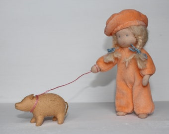 Waldorf Girl //Waldorf Pocket doll //Pocket Doll //Miniature Doll //Waldorf Doll Nature //Gift for girl