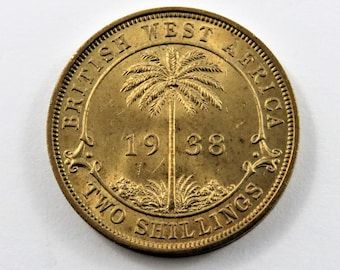 British West Africa 1938 K N Two Shillings Coin.