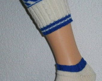 Loferl Calf Warmer cuffs blue/natural diamonds