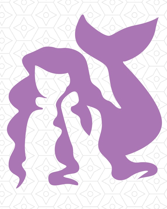 Mermaid Silhouette Decal Design SVG DXF Vector files for use