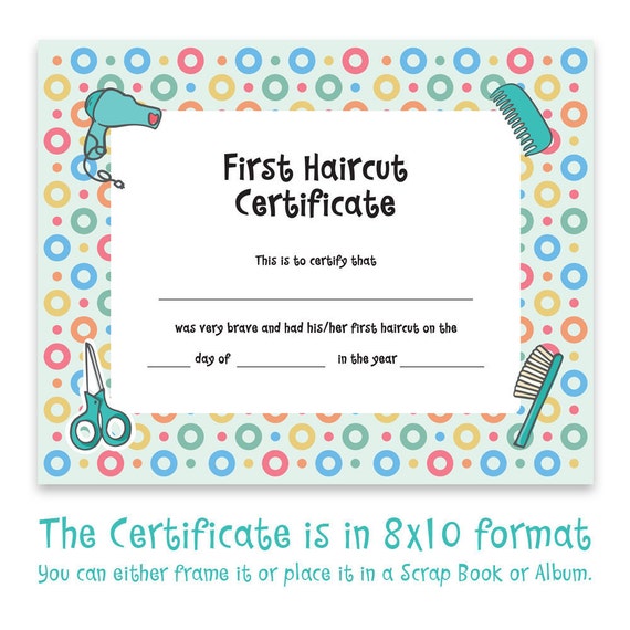 baby first haircut photo certificate haircut certificate haircut certificate