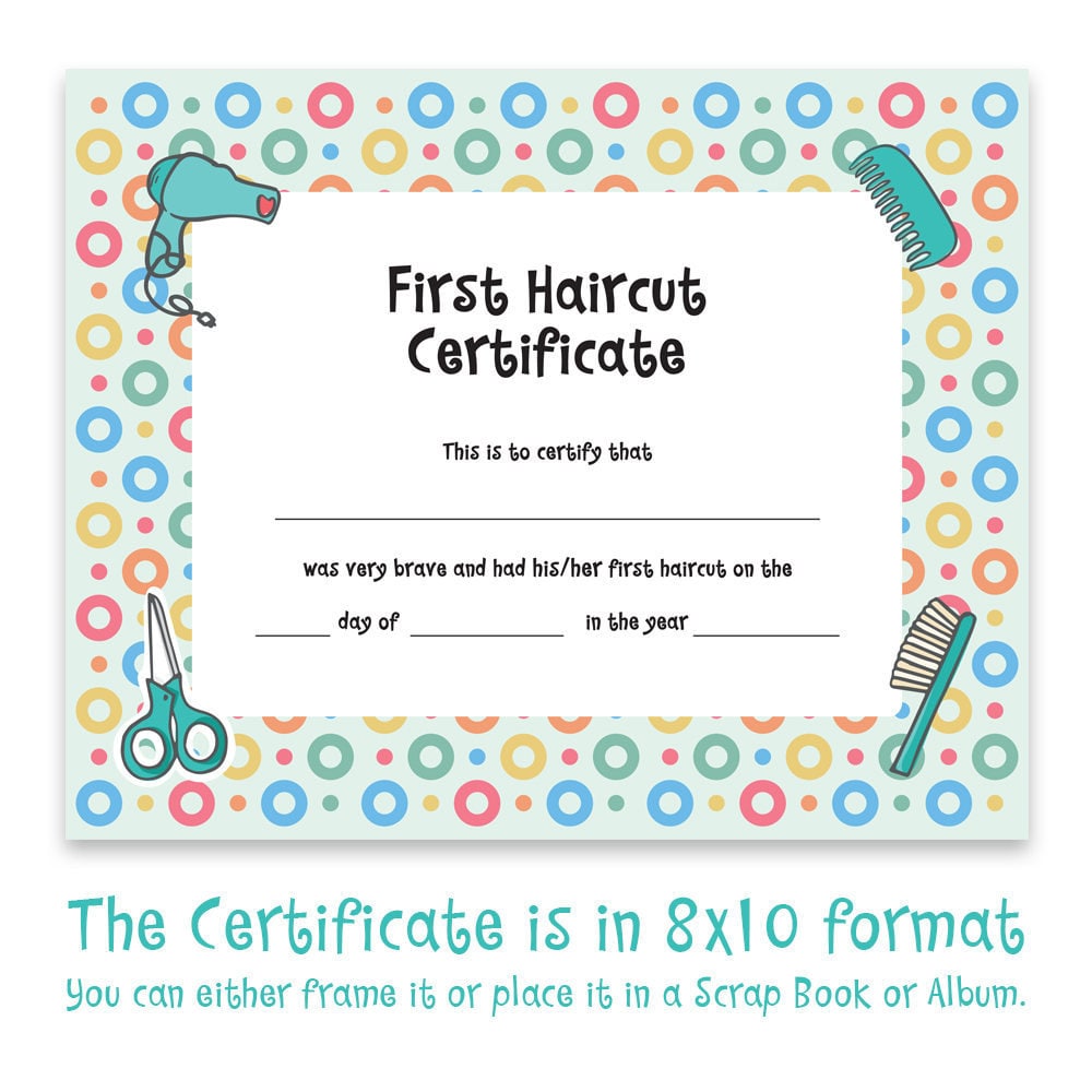 My First Haircut Certificate Free Printable Printable Word Searches
