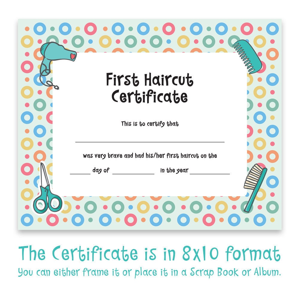 Free Printable First Haircut Certificate