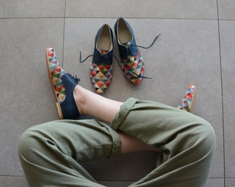 Leather shoes-Women Oxford -flat Shoes-Women Shoes- Flat Shoes -Leather Shoes-Unique Shoes-Handmade shoes-closed shoe
