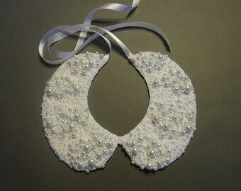 Handmade pearl collar, necklace vintage style