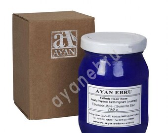 Ebru Marbling Paint Colors-Pigment Ultramarine Blue (Ayan)