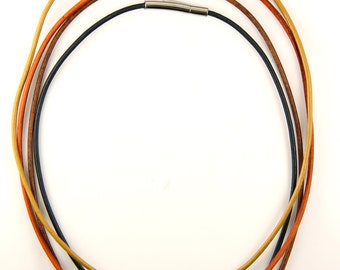 Leather cord necklaces with stanless steel snap clasp, 2mm x 14.5,16,18, 20,24,26 or 34 inches, made to order