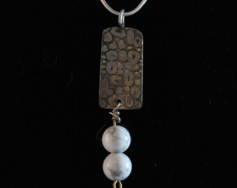 Enameled Pendant with beads. (061617-003)