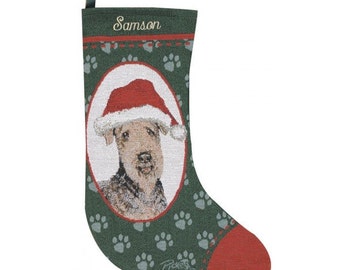Airdale Dog Personalized Christmas Stocking