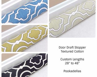 Door Draft Stopper - 28" to 48" - Door Snake - Door Draft Blocker - Window Draft Stopper - Draft Stopper - Beige, Blue, Black, Green