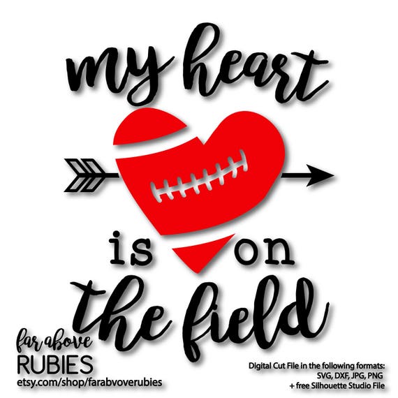 Download Football My Heart is on the Field with Arrows SVG EPS dxf