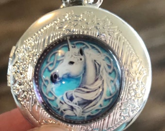 Unicorn Locket Necklace, Unicorn Necklace, Unicorn Jewelry, Lockets, Unicorn Birthday, Unicorn Gift,