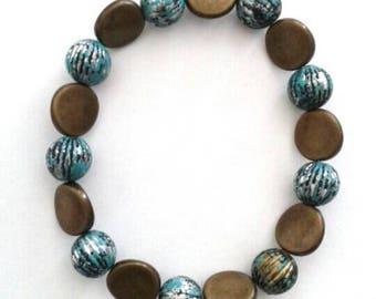 Muted Blue and Brownish Bracelet