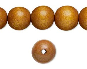 10 Wood Beads - Light Brown - Round - 8mm - Wooden Beads