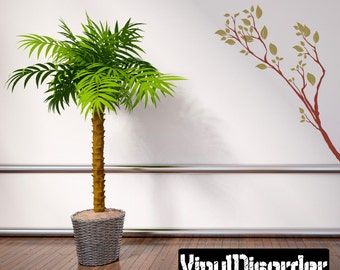 Floral Tree Branch Wall Decal - Wall Fabric - Vinyl Decal - Removable and Reusable - FloralBranchUScolor001ET