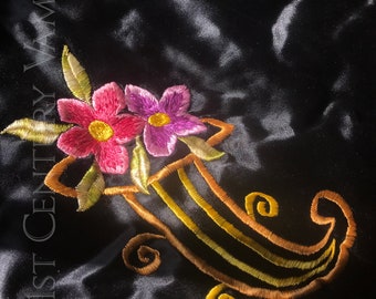 1930s Pyjama Case. Nightgown. Lingerie. Boudoir. Embroidered.