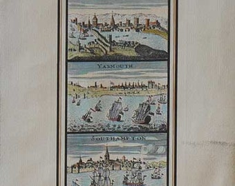 City - England /Cities - Cm. 30 x 80 Inches 11,8 x 31,4 - Printed on high quality paper and water-coloured by hand. Since 1930s