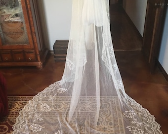 Fabulous Antique Edwardian Lace Wedding Veil