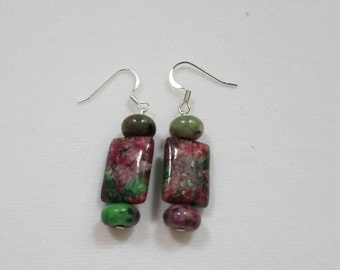 Dogtooth Ruby Zoisite Earrings