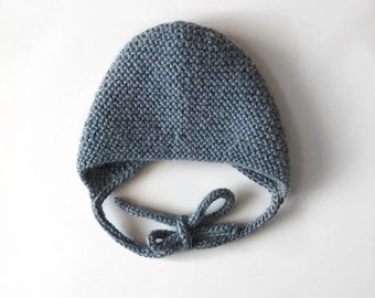 Presley Knit Bonnet, Knit Baby Bonnet, Newborn Bonnet, Vintage Baby Bonnet, Gender Neutral Bonnet, Newborn Photo Prop, Baby Shower Gift