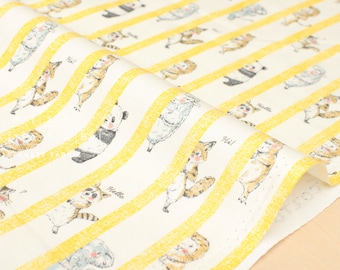 Japanese Fabric Kokka Hide and Seek - yellow - fat quarter