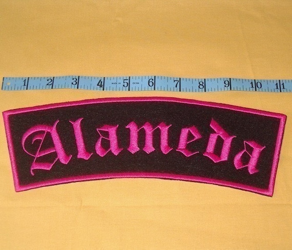 Old english Name Patch extra large embroidery