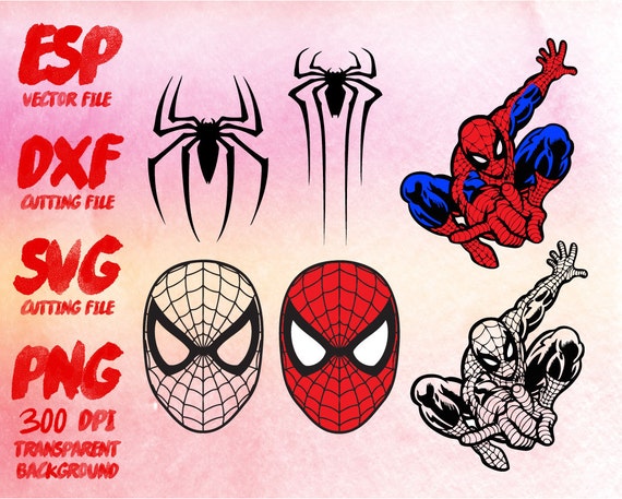 Spiderman Clipart SVG Cutting ESP Vectors files T