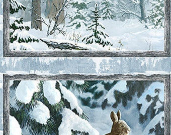 Winter Whispers Rabbit Panel 38514 414