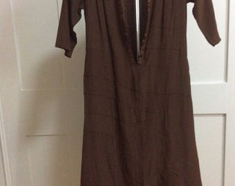 1920s/30’s Art Deco Chocolate Brown Dress TLC