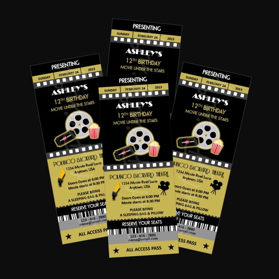 Custom Movie Ticket Invitations 6