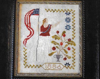 Counted Cross Stitch Pattern, Lady Liberty, Patriotic Decor, Americana, Statue of Liberty, Primitive Decor, Brenda Gervais, PATTERN ONLY